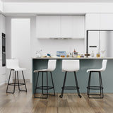 Bar Stools Set of 4 Counter Height Bar Stools Modern Swivel Bar Stools Bar Chairs with Back Plastic