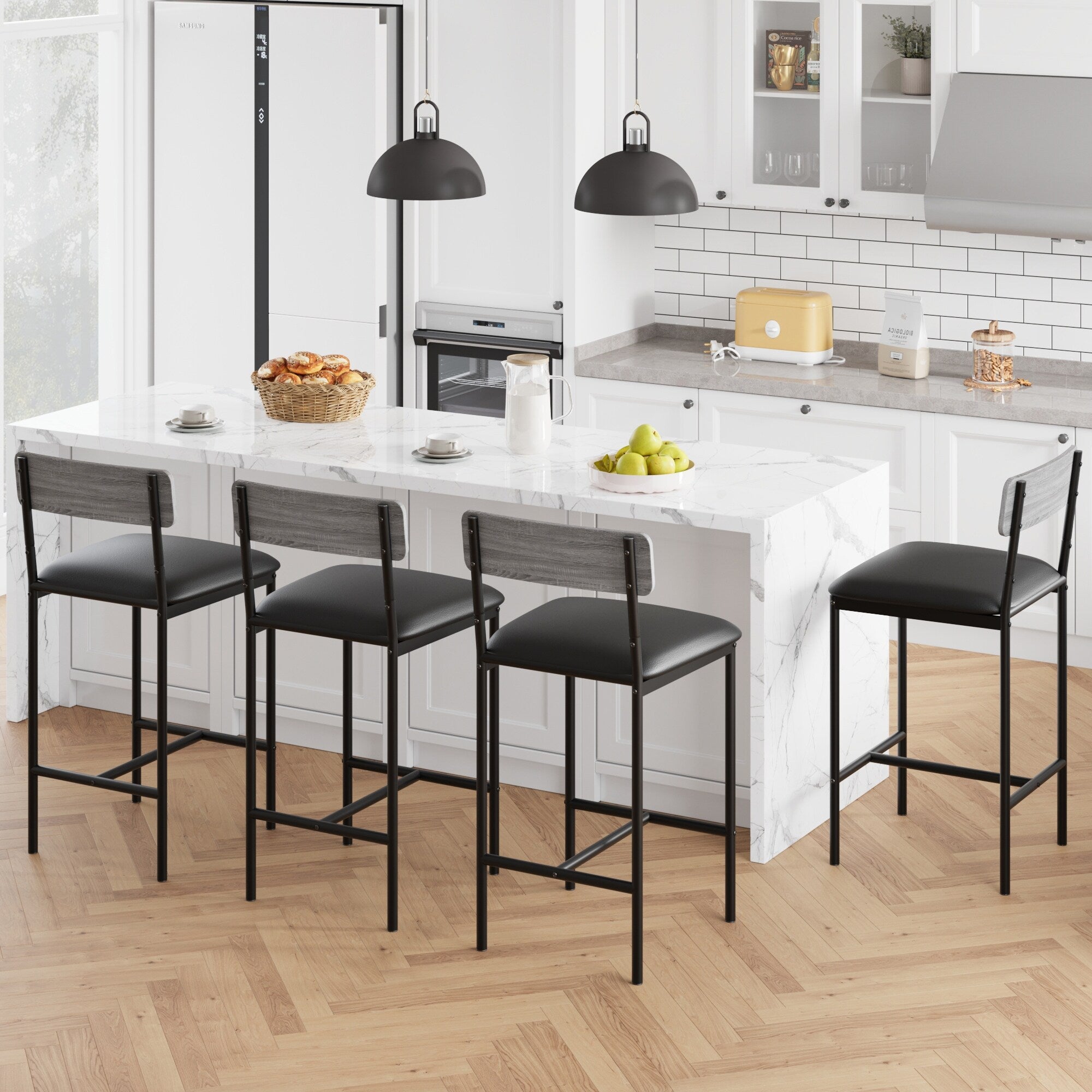 Bar Stools Set of 4 Kitchen Bar Stools