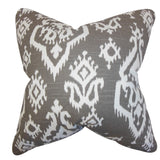 Baraka Ikat Brown Feather Filled 18-inch Throw Pillow