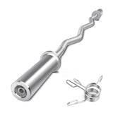 Barbell 5-Foot Barbell 176LB Capacity, 2 Inch Weightlifting Barbell, Weights Lifting Power Lifting (Silver) - 61.02x5.12x3.94in