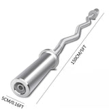 Barbell 5-Foot Barbell 176LB Capacity, 2 Inch Weightlifting Barbell, Weights Lifting Power Lifting (Silver) - 61.02x5.12x3.94in