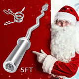 Barbell 5-Foot Barbell 176LB Capacity, 2 Inch Weightlifting Barbell, Weights Lifting Power Lifting (Silver) - 61.02x5.12x3.94in