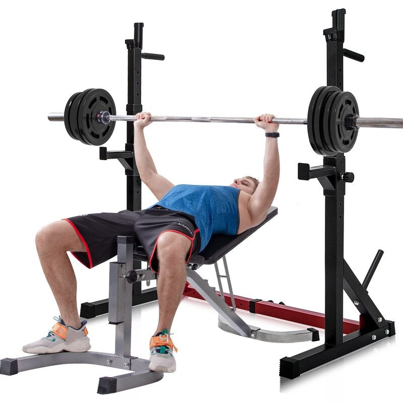 Barbell Rack Max Load550LBS Multi Function Dipping Station Squat Stand