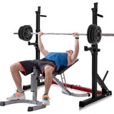 Barbell Rack Max Load550LBS Multi Function Dipping Station Squat Stand