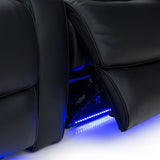 Barcalounger Columbia Leather Gel Home Theater Seating Power Recline - Row of 2, Black