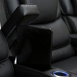 Barcalounger Columbia Leather Gel Home Theater Seating Power Recline - Row of 2, Black