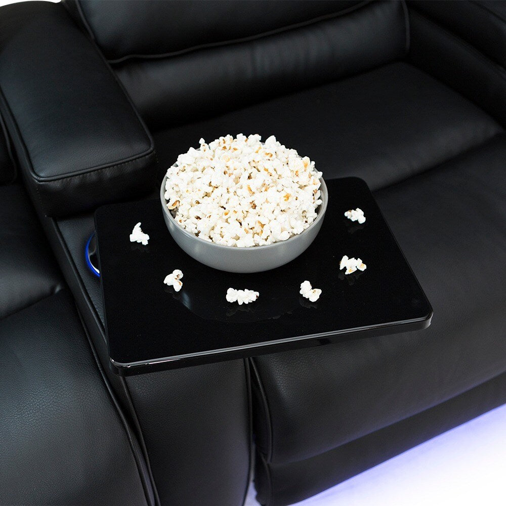 Barcalounger Columbia Leather Gel Home Theater Seating Power Recline - Row of 2, Black