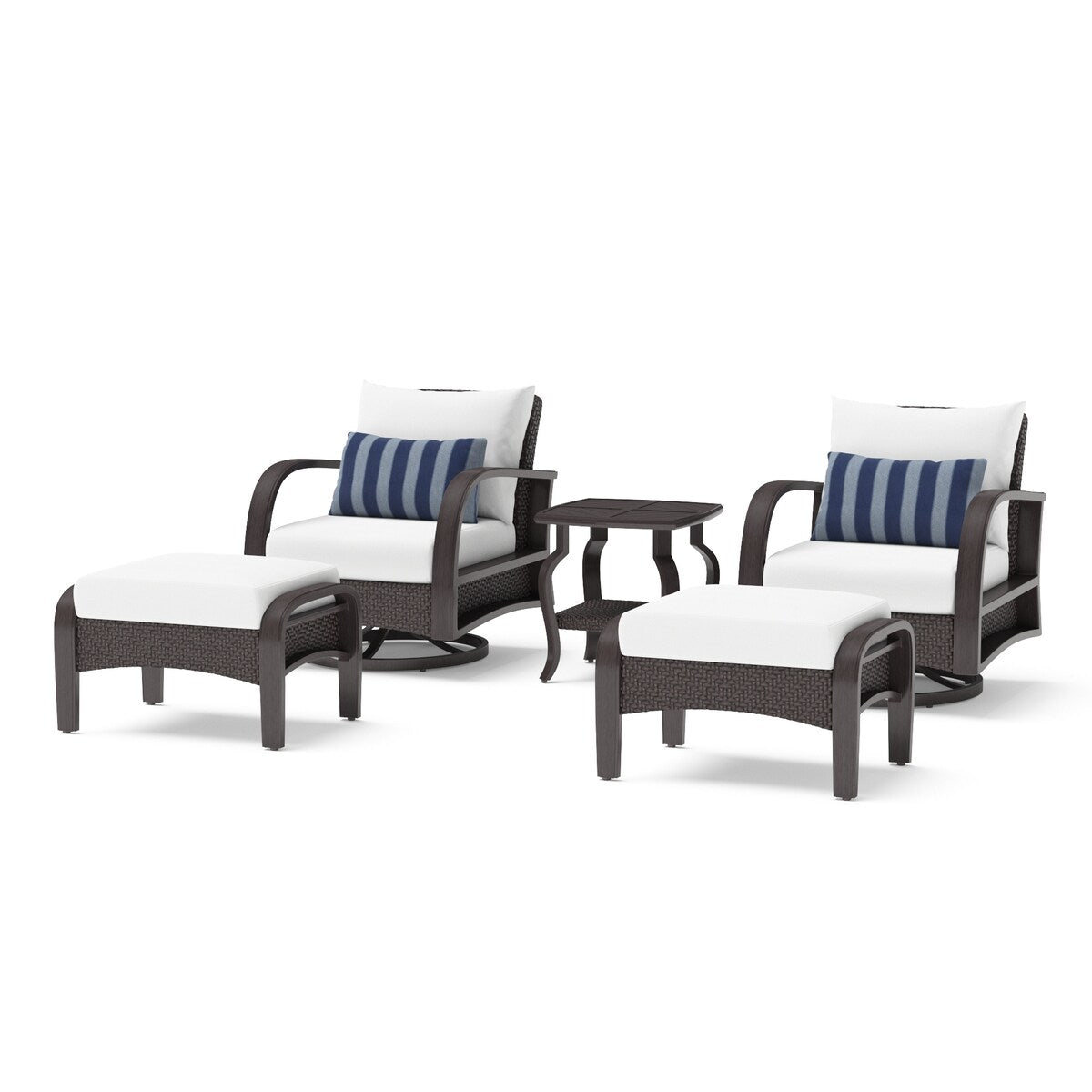 Barcelo 5 Piece Sunbrella Outdoor Patio Motion Club Chair & Ottoman Set