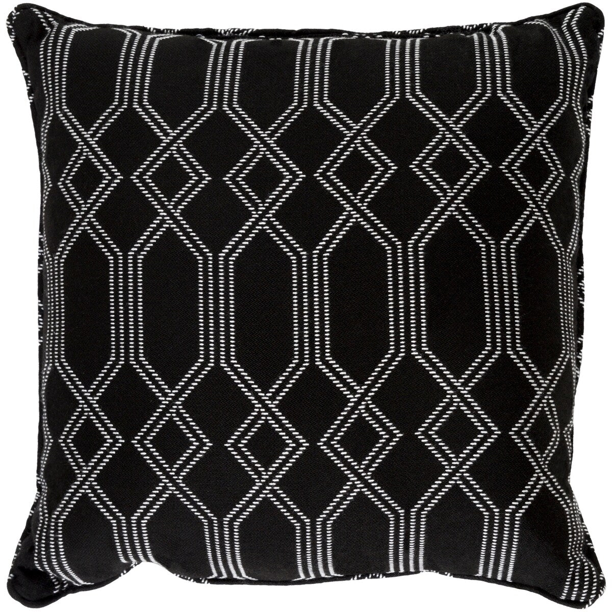 Barcelona Black Indoor/ Outdoor Throw Pillow (20" x 20")