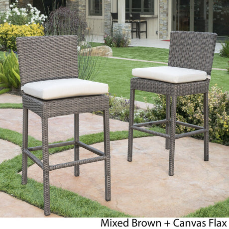 Barcelona Outdoor Counter Stools with Sunbrella Cushion (Set of 2) by Christopher Knight Home