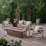 Barden Outdoor 3 Piece Aluminum Chat Set with Fire Pit by Christopher Knight Home