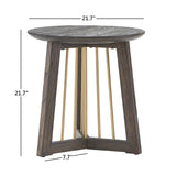 Barica Antique Gold Finished Metal and Reclaimed Wood Round End Table by iNSPIRE Q Bold - End Table