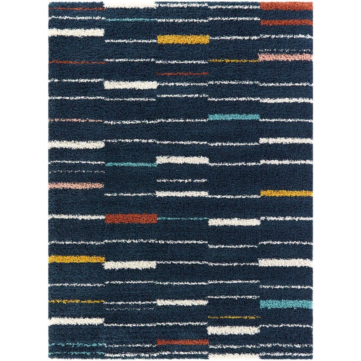 Barlough Contemporary StripeShag Area Rug - 5'3" x 7'