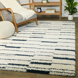 Barlough Contemporary StripeShag Area Rug - 5'3" x 7'