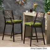 Barlow Outdoor Aluminum Barstool with Cushion (Set of 2) by Christopher Knight Home