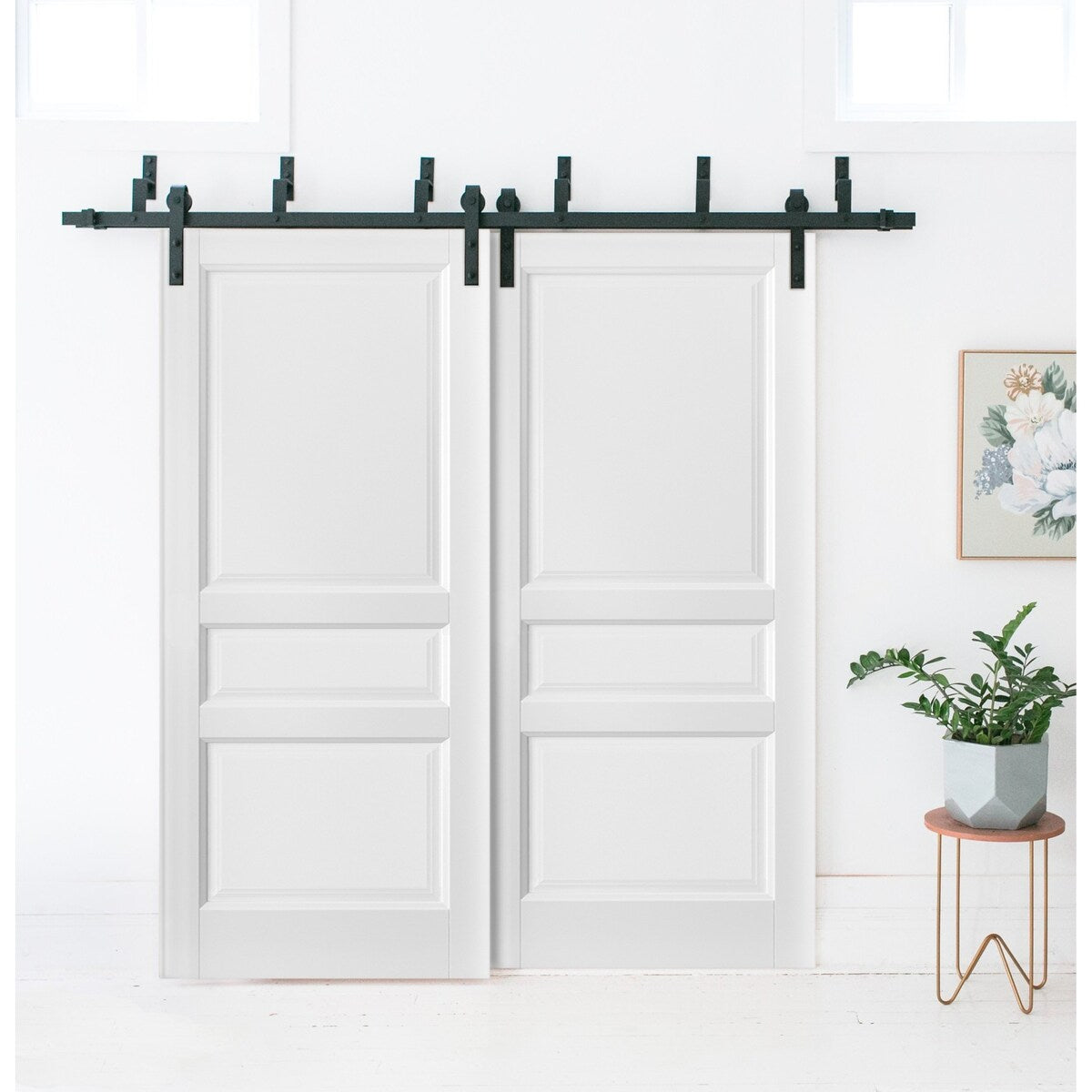 Barn Bypass Doors6.6ft Hardware / Lucia 31 White