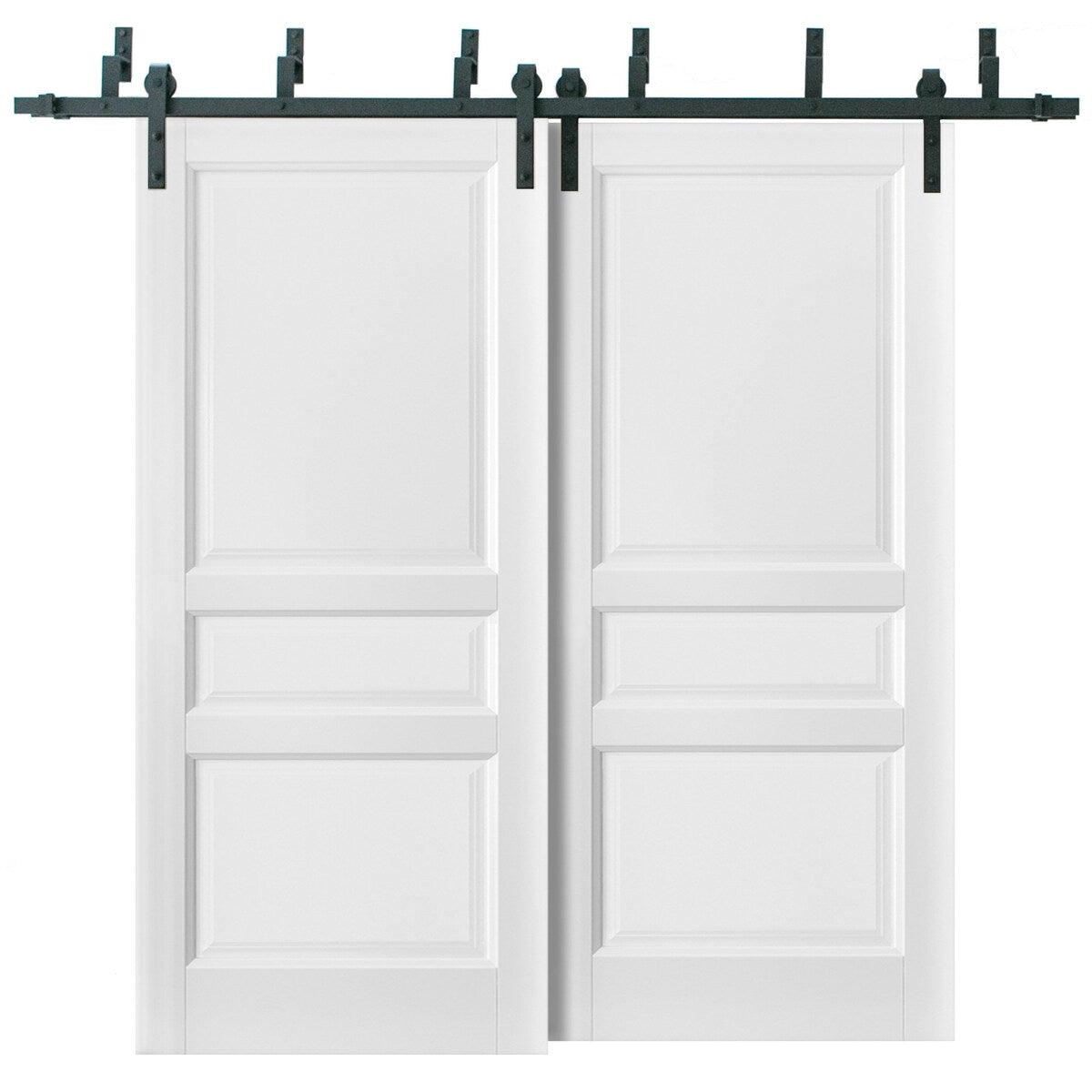 Barn Bypass Doors6.6ft Hardware / Lucia 31 White