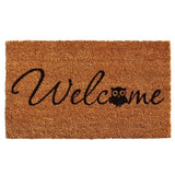 Barn Owl Welcome Coir with Vinyl Backing Doormat (1'5 x 2'5)