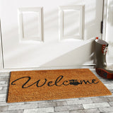 Barn Owl Welcome Coir with Vinyl Backing Doormat (1'5 x 2'5)
