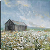 Barn with White Poppies By Studio Arts Canvas Art Print