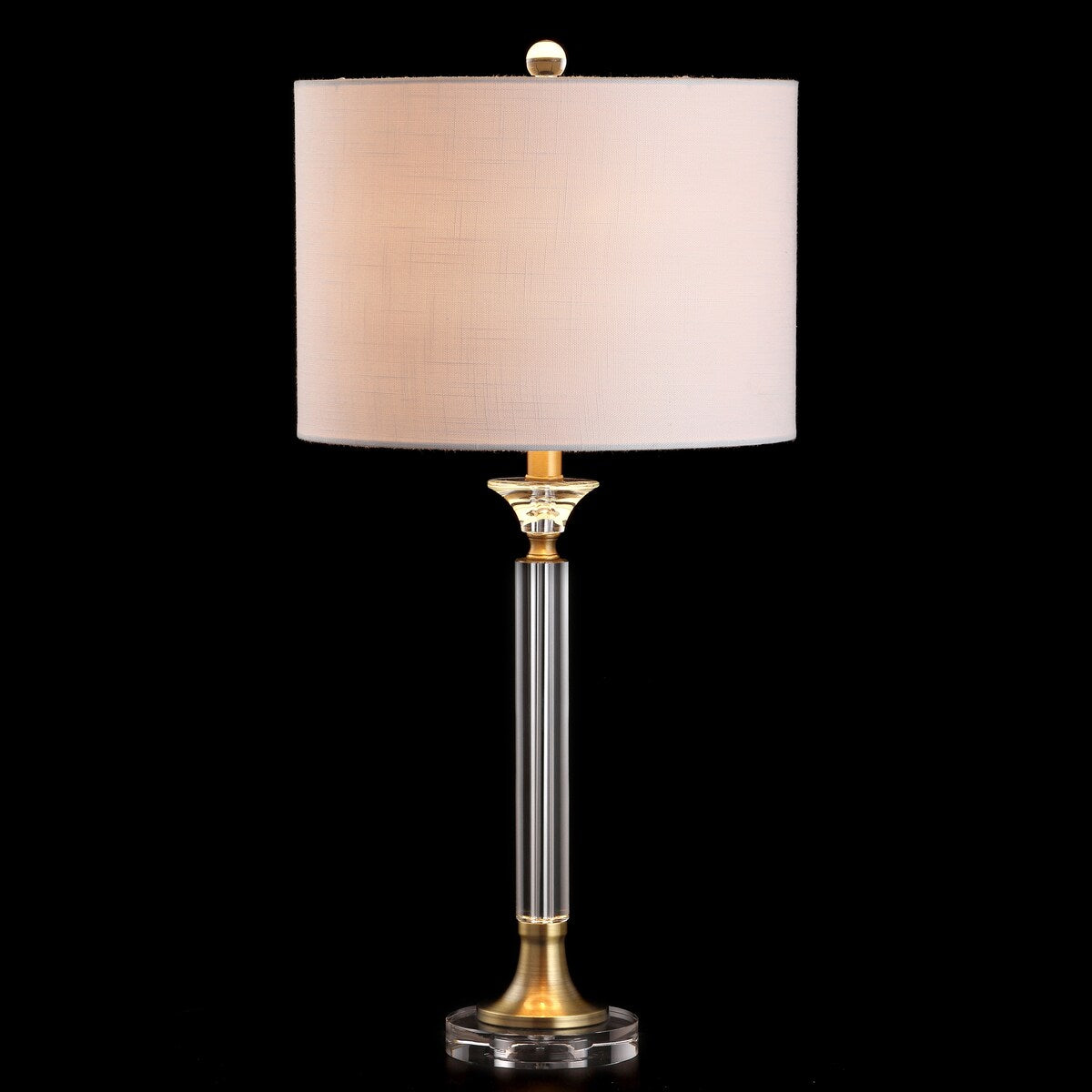 Barnard 28" Crystal/Metal LED Table Lamp, Clear/Brass Gold (Set of 2) by JONATHAN Y