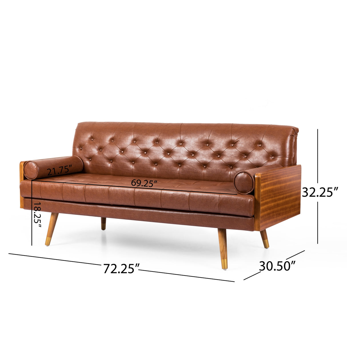 Barnard Mid-century Tufted Sofa with Accent Pillows by Christopher Knight Home