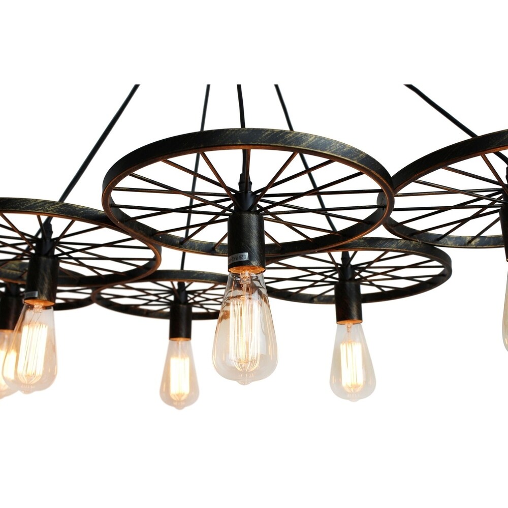 Barnyard Wagon Wheel Rustic Chandelier Oil Rubbed Bronze