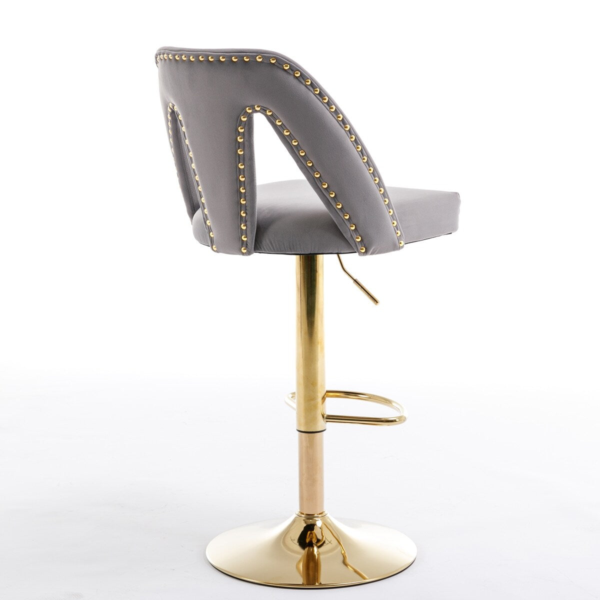 Barstools Adjusatble Seat Height, Modern Bar Stool with Nailheads for Home Pub and Kitchen Island,Set of 2