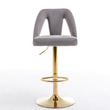 Barstools Adjusatble Seat Height, Modern Bar Stool with Nailheads for Home Pub and Kitchen Island,Set of 2