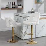Barstools Adjusatble Seat Height, Modern Bar Stool with Nailheads for Home Pub and Kitchen Island,Set of 2