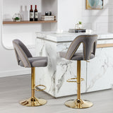 Barstools Adjusatble Seat Height, Modern Bar Stool with Nailheads for Home Pub and Kitchen Island,Set of 2