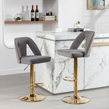 Barstools Adjusatble Seat Height, Modern Bar Stool with Nailheads for Home Pub and Kitchen Island,Set of 2
