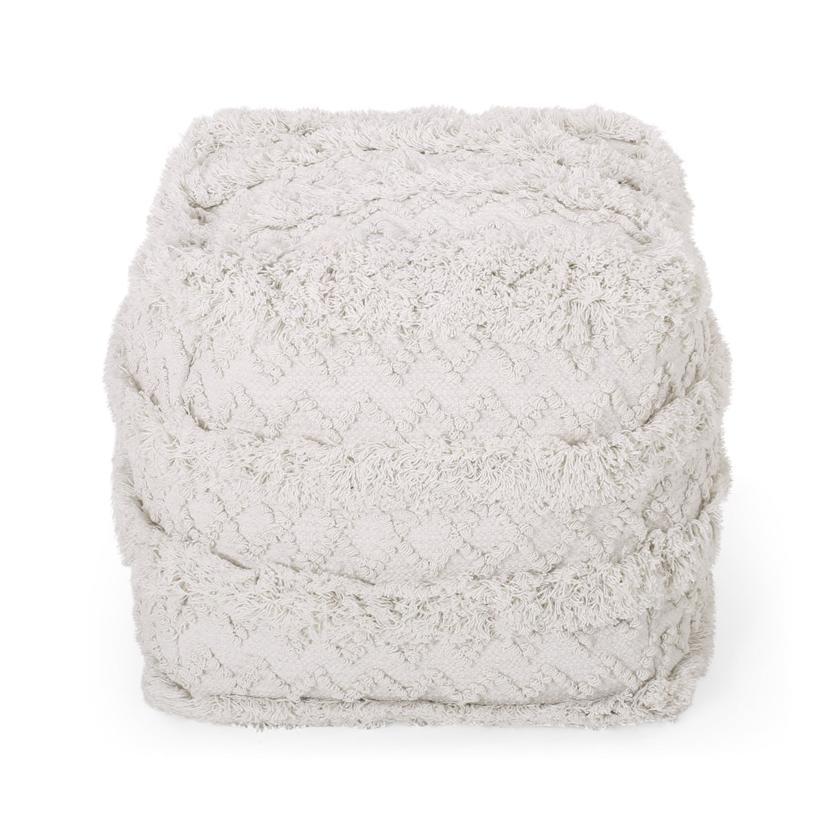 Bartes Boho Fabric Cube Pouf by Christopher Knight Home