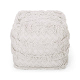 Bartes Boho Fabric Cube Pouf by Christopher Knight Home