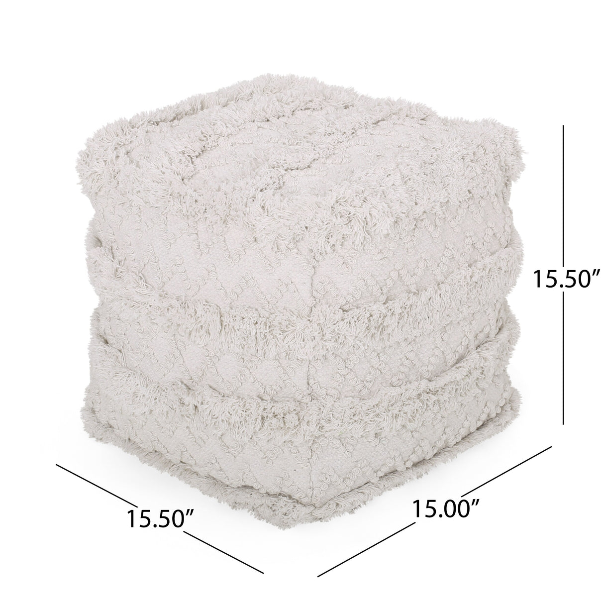 Bartes Boho Fabric Cube Pouf by Christopher Knight Home