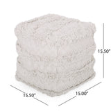 Bartes Boho Fabric Cube Pouf by Christopher Knight Home