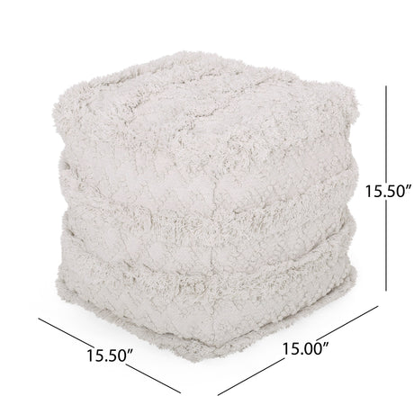 Bartes Boho Fabric Cube Pouf by Christopher Knight Home