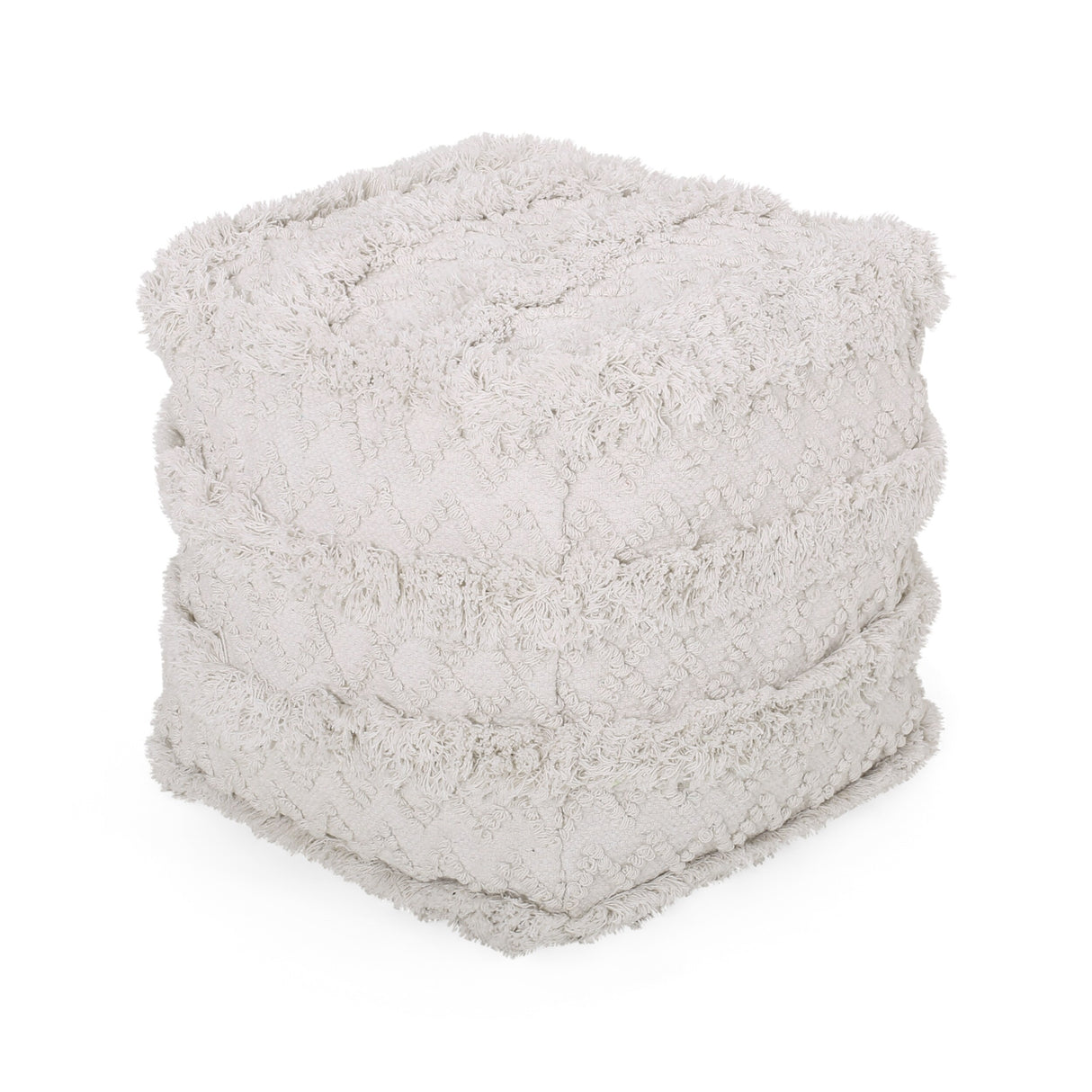 Bartes Boho Fabric Cube Pouf by Christopher Knight Home