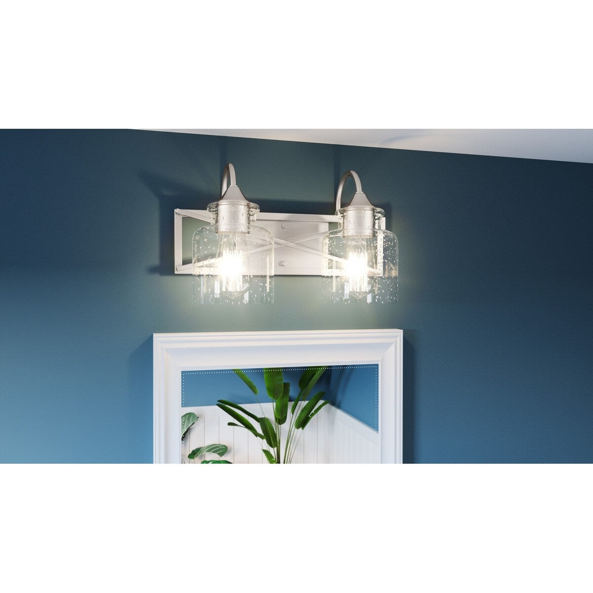 Bartley 2-Light Brushed Nickel Vanity Light