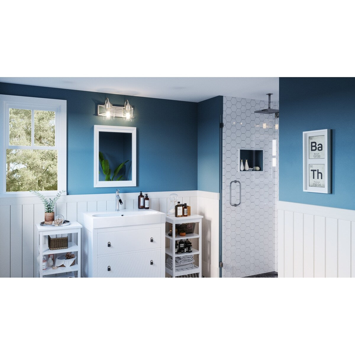 Bartley 2-Light Brushed Nickel Vanity Light