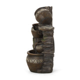 Bartow Outdoor Tier Jar Fountain Outdoor 4 by Christopher Knight Home