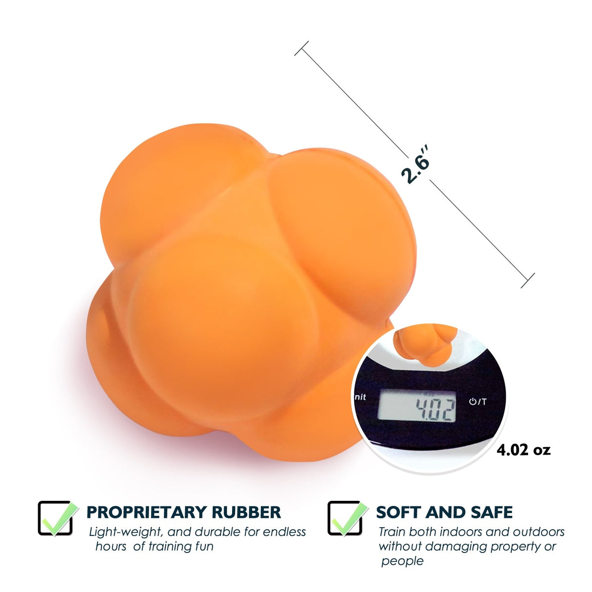 GSE™ Baseball/Softball Reaction Ball, Reactivity Agility Trainer Ball for Hand-Eye Coordination & Speed Reflex Training