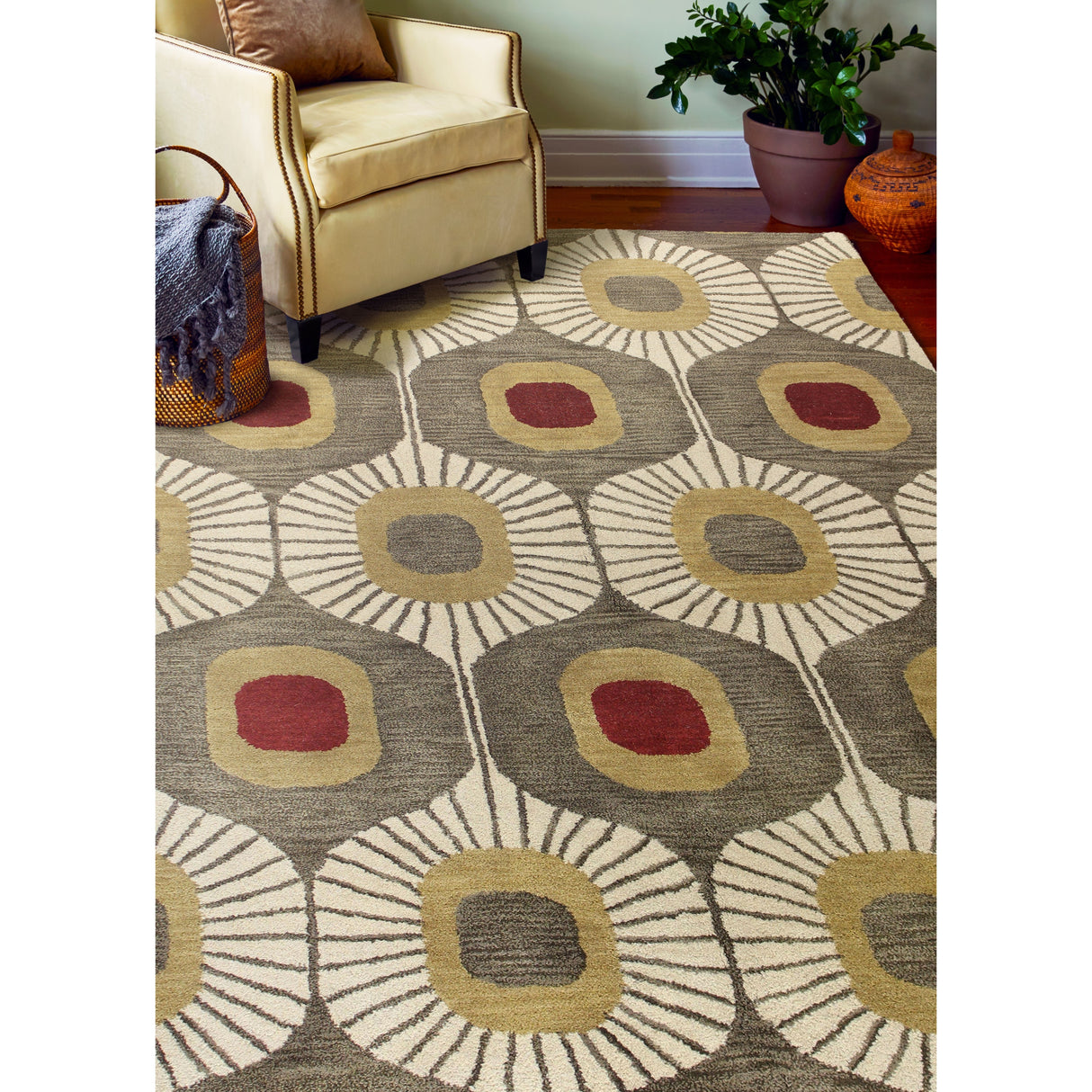 Bashian Woodbridge Hand-tufted Modern Abstract Ikat Wool Area Rug