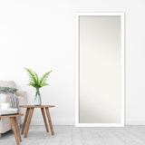 Basic Narrow Non-Beveled Wood Framed Full-Length Floor Leaner Mirror - Glass Size 24x60