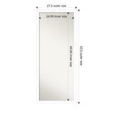 Basic Narrow Non-Beveled Wood Framed Full-Length Floor Leaner Mirror - Glass Size 24x60
