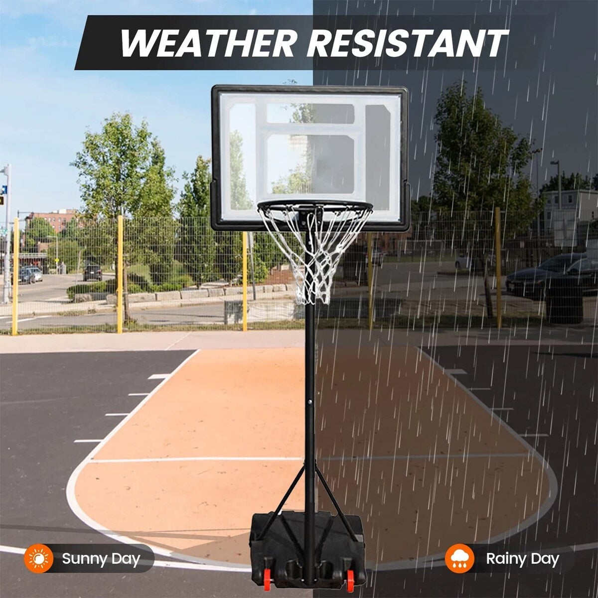 Basketball Hoop 32in Backboard Height Adjustable Portable Basketball System with 2 Wheels for Kids Adults