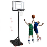 Basketball Hoop 32in Backboard Height Adjustable Portable Basketball System with 2 Wheels for Kids Adults