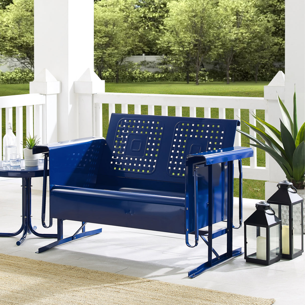 Crosley Bates Outdoor Metal Loveseat Glider - 28"x48.75"x32.5"