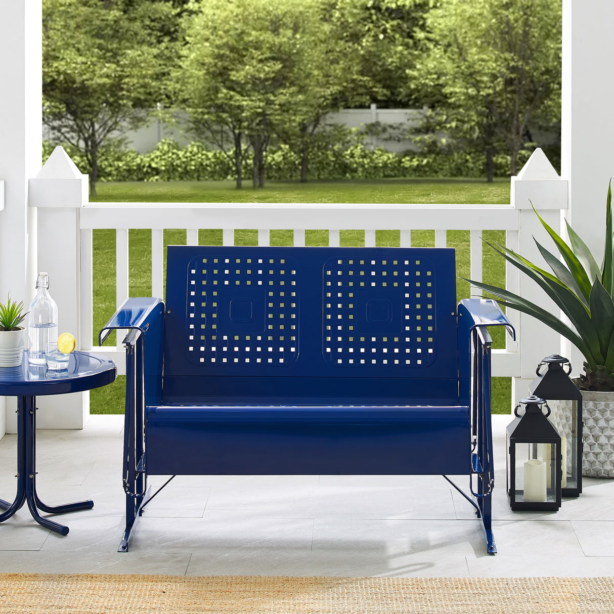 Crosley Bates Outdoor Metal Loveseat Glider - 28"x48.75"x32.5"