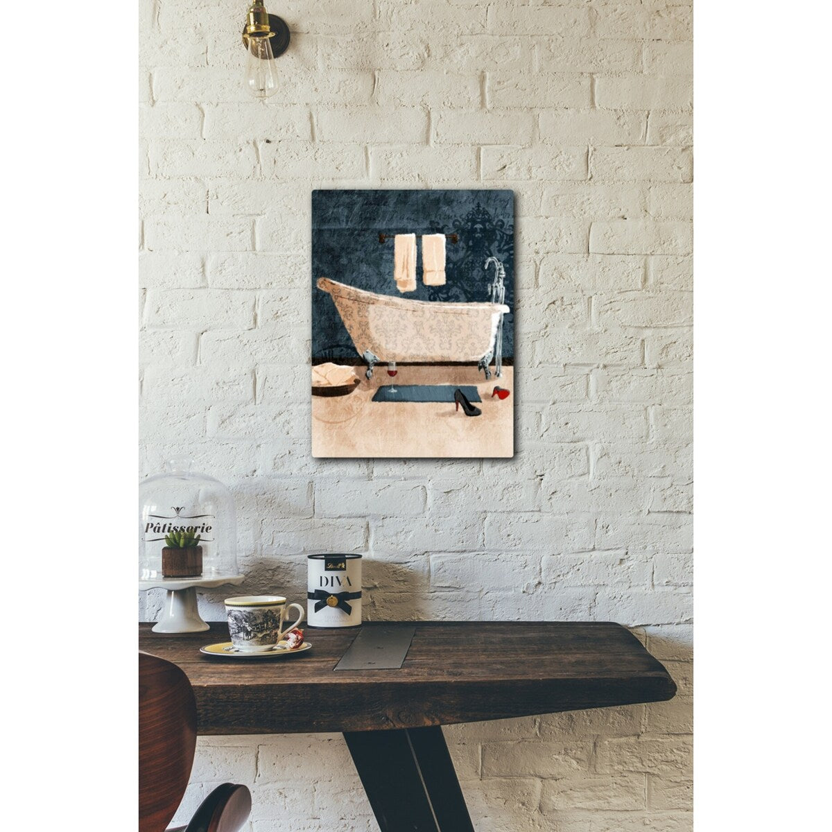 Bath And Wine 16x20 Gallery Wrapped Stretched Canvas